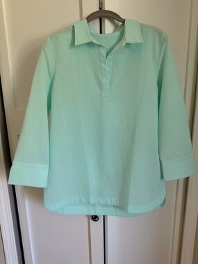 Vineyard Vines Performance Mint Collared 3/4 Sleeve Tunic Top Size Small